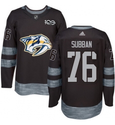 Predators #76 P K Subban Black 1917 2017 100th Anniversary Stitched NHL Jersey