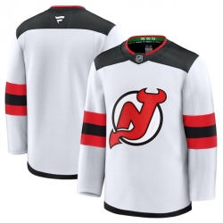 Men New Jersey Devils Blank White 2024 25 Away Stitched Hockey Jersey