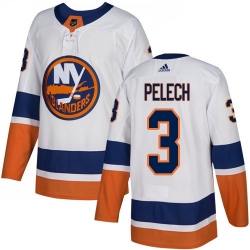 Adidas New York Islanders 3 Adam Pelech White Away Authentic Stitched NHL Jersey