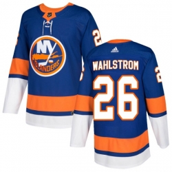 Men New York Islanders Oliver Wahlstrom Adidas Authentic Olive Royal Home Jersey