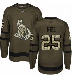 Mens Adidas Ottawa Senators 25 Chris Neil Premier Green Salute to Service NHL Jersey 