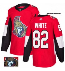 Mens Adidas Ottawa Senators 82 Colin White Authentic Red Fashion Gold NHL Jersey 