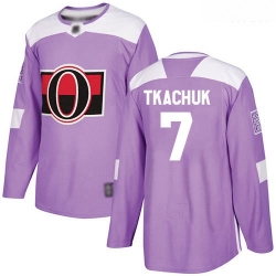 Senators #7 Brady Tkachuk Purple Authentic Fights Cancer Stitched Hockey Jersey