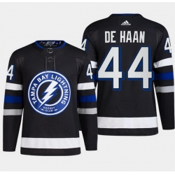 Men Tampa Bay Lightning 44 Calvin De Haan Black Alternate Premier Breakaway Stitched Jersey