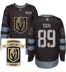 Adidas Golden Knights #89 Alex Tuch Black 1917 2017 100th Anniversary Stitched NHL Inaugural Season Patch Jersey