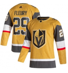 Men Vegas Golden Knights 29 Marc Andre Fleury Gold 2020 21 Adidas Jersey