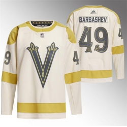 Men Vegas Golden Knights 49 Ivan Barbashev Cream 2024 Winter Classic Breakaway Stitched Jersey