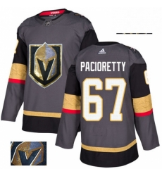 Mens Adidas Vegas Golden Knights 67 Max Pacioretty Authentic Gray Fashion Gold NHL Jersey 