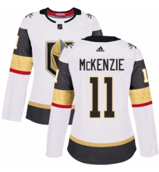 Womens Adidas Vegas Golden Knights 11 Curtis McKenzie Authentic White Away NHL Jersey 