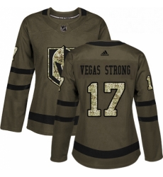 Womens Adidas Vegas Golden Knights 17 Vegas Strong Authentic Green Salute to Service NHL Jersey 