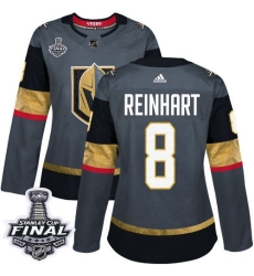 womens griffin reinhart vegas golden knights jersey gray adidas 8 nhl home 2018 stanley cup final authentic