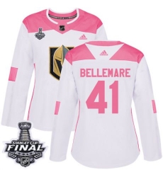 womens pierre edouard bellemare vegas golden knights jersey white pink adidas 41 nhl 2018 stanley cup final authentic fashion