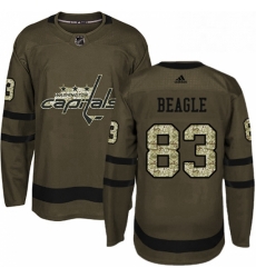 Mens Adidas Washington Capitals 83 Jay Beagle Premier Green Salute to Service NHL Jersey 