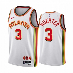 Men's Atlanta Hawks #3 Kevin Huerter 2022-23 White Association Edition Stitched Jersey