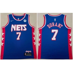 Men Brooklyn Nets 7 Kevin Durant Blue Stitched Basketball Jersey