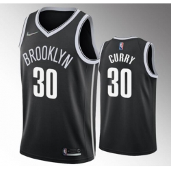 Men Nike Brooklyn Nets Seth Curry #30 Black Stitched Swingman Jersey