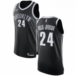 Youth Nike Brooklyn Nets 24 Rondae Hollis Jefferson Authentic Black Road NBA Jersey Icon Edition