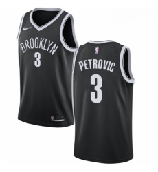 Youth Nike Brooklyn Nets 3 Drazen Petrovic Swingman Black Road NBA Jersey Icon Edition