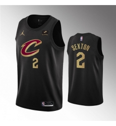 Men Cleveland Cavaliers 2 Collin Sexton Black Statement Edition Stitched Basketball Jersey