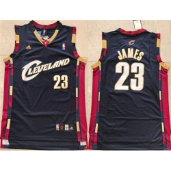 Men Cleveland Cavaliers 23 LeBron James Black Throwback Stitched Jersey