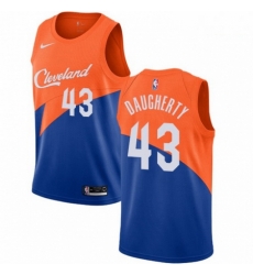 Mens Nike Cleveland Cavaliers 43 Brad Daugherty Swingman Blue NBA Jersey City Edition