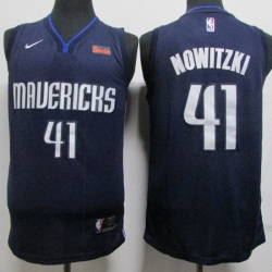 Mavericks 41 Dirk Nowitzki Navy Nike Swingman Jersey