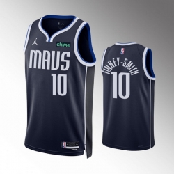 Men Dallas Mavericks 10 Dorian Finney Smith Navy Statement Edition Stitched Basketball Jersey