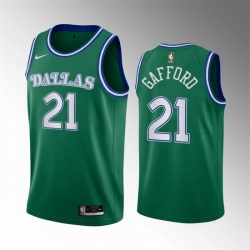 Men Dallas Mavericks 21 Daniel Gafford Green Classic Edition Stitched Basketball Jersey