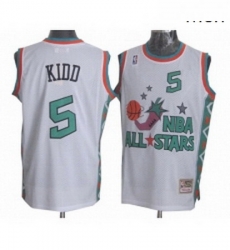 Mens Mitchell and Ness Dallas Mavericks 5 Jason Kidd Authentic White 1996 All Star Throwback NBA Jersey