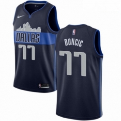 Mens Nike Dallas Mavericks 77 Luka Doncic Swingman Navy Blue NBA Jersey Statement Edition 