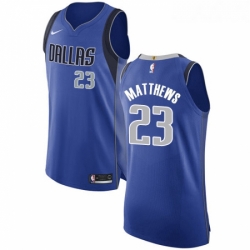 Womens Nike Dallas Mavericks 23 Wesley Matthews Authentic Royal Blue Road NBA Jersey Icon Edition