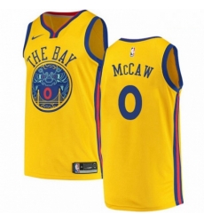 Mens Nike Golden State Warriors 0 Patrick McCaw Swingman Gold NBA Jersey City Edition 