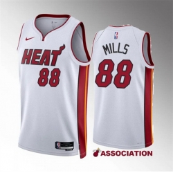 Men Miami Heat 88 Patrick Mills White Association Edition Stitched Basketball Jersey