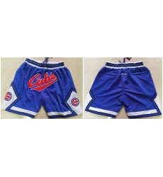 Men Chicago Cubs Team Logo Royal Just Don Pocket Baseball Shorts