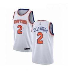 Mens New York Knicks 2 Wayne Ellington Authentic White Basketball Jersey Association Edition 