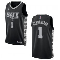 Men San Antonio Spurs #1 Victor Wembanyama 2022-23 Black Stitched Jersey