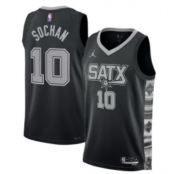 Men San Antonio Spurs 10 Jeremy Sochan Black 2022 23 Statement Edition Stitched Basketball Jersey