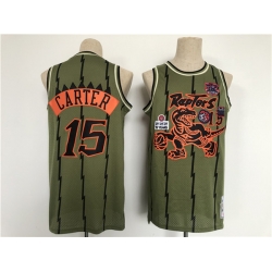 Men Toronto Raptors 15 Vince Carter Oilve Throwback Stitched Jersey