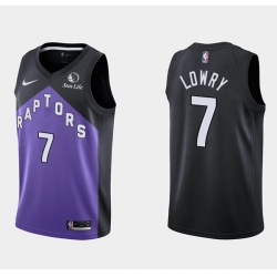 Men Toronto Raptors 7 Kyle Lowry Purple Black Earned Edition Stitched Basketball Jersey