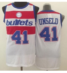 Men Adidas Washington Wizards 41 Wes Unseld Swingman Bullets Throwback White NBA Jersey