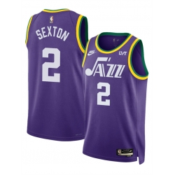 Men Utah Jazz 2 Collin Sexton Purple 2023 Classic Edition Stitched Basketball Jersey