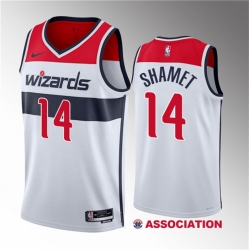 Men Washington Wizards 14 Landry Shamet White Association Edition Stitched Jersey