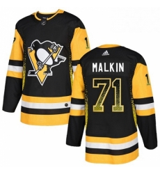 Mens Adidas Pittsburgh Penguins 71 Evgeni Malkin Authentic Black Drift Fashion NHL Jersey 