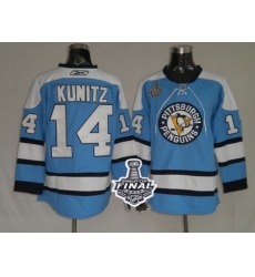 Penguins #14 Chris Kunitz Blue 2017 Stanley Cup Final Patch Stitched NHL Jersey