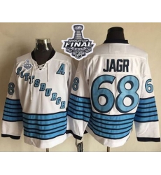 Penguins #68 Jaromir Jagr White Light Blue CCM Throwback 2017 Stanley Cup Final Patch Stitched NHL Jersey