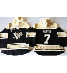 Pittsburgh Penguins #7 Paul Martin Black Sawyer Hooded Sweatshirt Stitched NHL Jersey