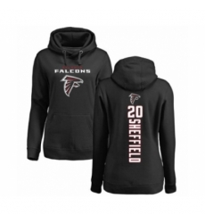 Football Womens Atlanta Falcons 20 Kendall Sheffield Black Backer Pullover Hoodi