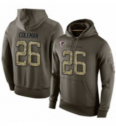 NFL Nike Atlanta Falcons 26 Tevin Coleman Green Salute To Service Mens Pullover Hoodie