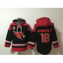 Men Arizona Cardinals 18 Marvin Harrison Jr  Black Ageless Must Have Lace Up Pullover Hoodie