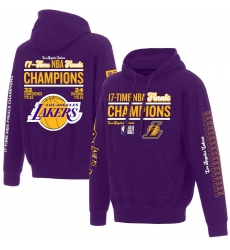 Men Los Angeles Lakers Purple 17 Time NBA Finals Champions Pullover Hoodie